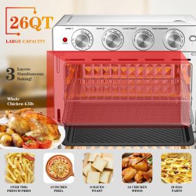 Geek Chef Air Fryer;  6 Slice 26QT/26L Air Fryer Fry Oil-Free;  Extra Large Toaster Oven Combo;  Air Fryer Oven;  Roast;  Bake;  Broil;  Reheat;  Conv