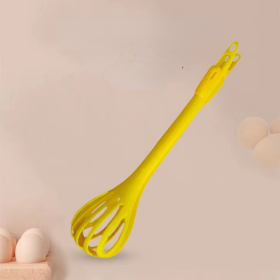 1pc; Multifunctional 3-in-1 Egg Whisk Food Holder Noodle Holder Baking Tool Egg Stirrer Manual Whisk 1 Pack 11.02''âˆšÃ³2.76'' - Yellow