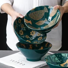 Japanese Ceramics Ramen Bowl Creative Commercial Dinnerware Home Eat Noodle Big Bowl Soup Bowl Large Rice Bowl Hat Bowl - White-unicorn