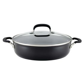 Hard Anodized Nonstick Everything Pan with Lid; 5 Quart; Onyx Black - Onyx Black - Hard Anodized Aluminum