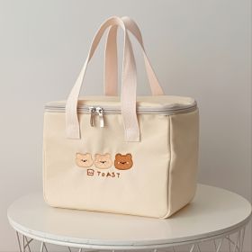 1pc Cartoon Cute Tote Bag; Insulated Lunch Bag; Lunch Box Bag - Bear And Rabbit