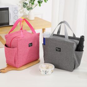 1pc Thermal Insulation Solid Color Double Pocket Large Capacity Bento Pack; Cationic Lunch Box - Grey