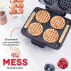 Multi Mini Waffle Maker: Four Mini Waffles; Perfect for Families and Individuals; 4 Inch Dual Non-stick Surfaces with Quick Release & Easy Clean - Bla