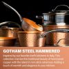 Gotham Steel Hammered 10 Piece Hammered Cookware Set; Oven Safe; Dishwasher Safe - Elegant Pots & Pans - Bronze - Aluminum