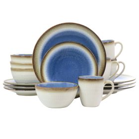 Gibson Elite Moonstruck 16 Piece Ceramic Dinnerware Set in Blue